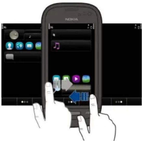 NOKIA Oro - Wechseln zwischen den Startansichten - 1