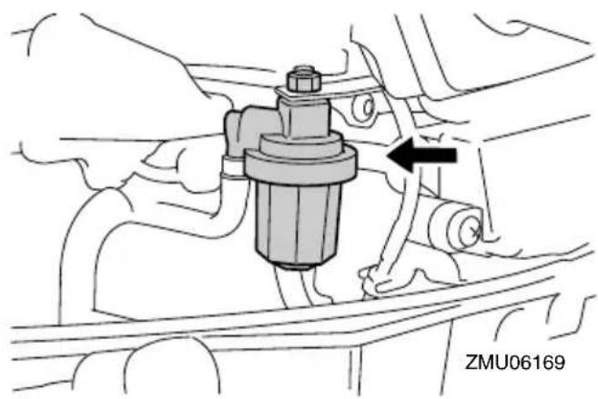YAMAHA F15C (2011) - Überprüfung des Kraftstofffilters - 1