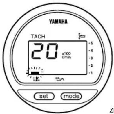 YAMAHA TACH 20 x100 r/min -5 -4 -3 -2 -1 set mode ZI