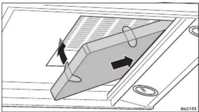 MIELE DA 5496 W - Fitting and replacing the charcoal filter - 1