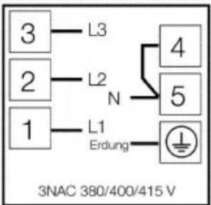 3 2 1 L3 L2 N L1 Erdung 4 5 3NAC 380/400/415 V