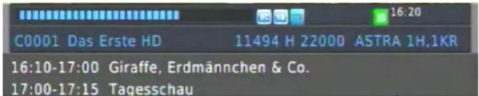 C0001 Das Erste HD 11494 H 22000 ASTRA 1H.1KR 16:10-17:00 Giraffe, Erdmännchen & Co. 17:00-17:15 Tagesschau