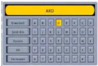 ARD Erweitert A B C D E F G H Groß Ein I J K L M N O P Zurück Q R S T U V W X CK Y Z O 1 2 3 4 5 Verlassen G T B 9 1 7 # ...