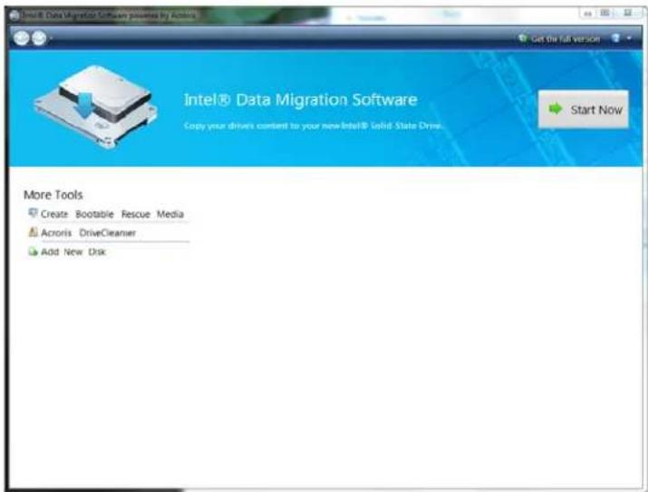 Intel® Data Migration Software Copy your driver's content to your new Intel® Solid State Drive. More Tools Create Bootable Rescue Media Acroris DriveCleanser Add New Disk
