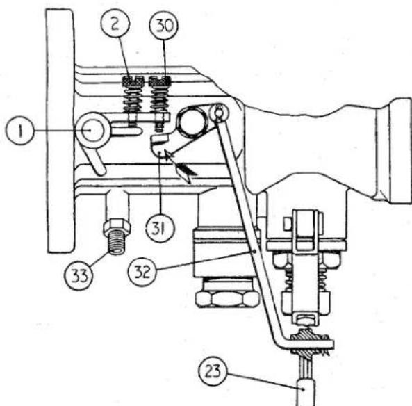 Technical diagram of a mechanical assembly with numbered components for identification