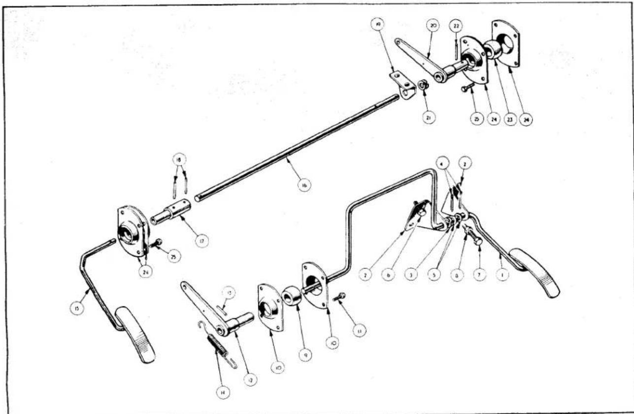 Technical diagram of a mechanical device with numbered components for identification and assembly reference.
