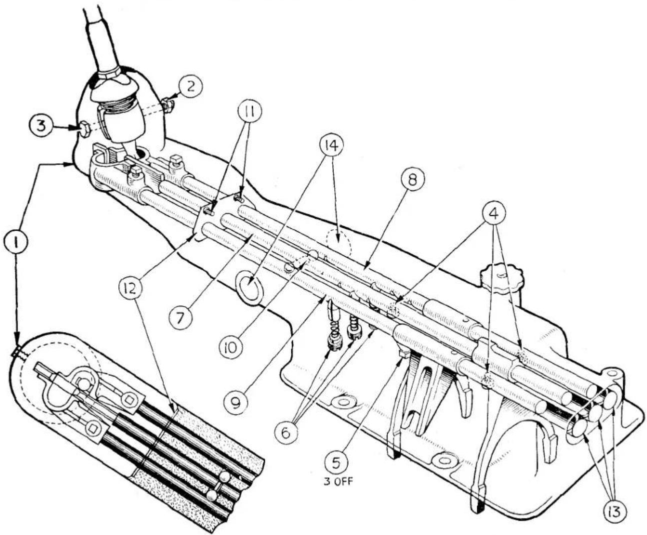Technical diagram of a mechanical device with numbered components and labeled parts, including a 30% OFF button.
