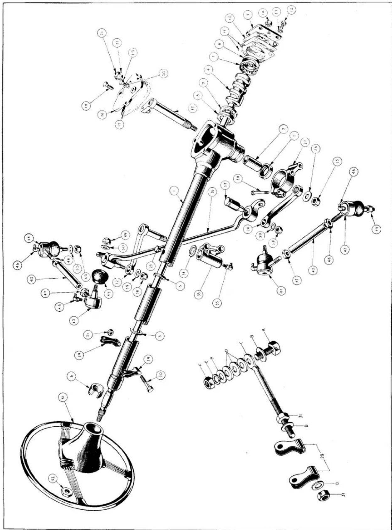 Technical diagram of a mechanical assembly with numbered components for identification