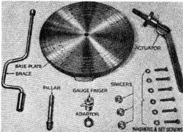 BASE PLATE BRACE PILLAR GALGE FINGER ADAPTOR SPACERS ACTUATOR NASHERS & SET SCRENS