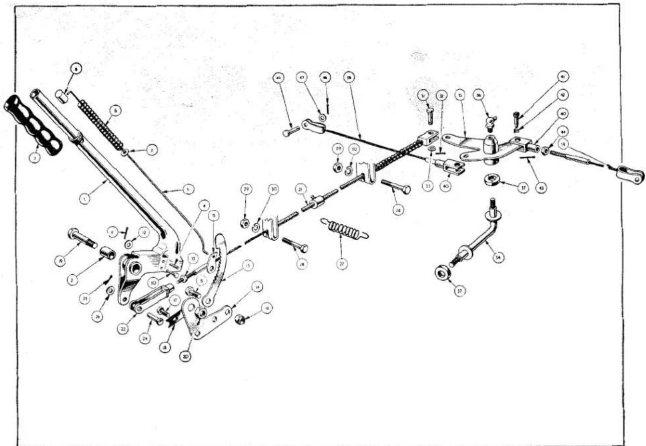 Technical diagram of a mechanical assembly with numbered components for identification