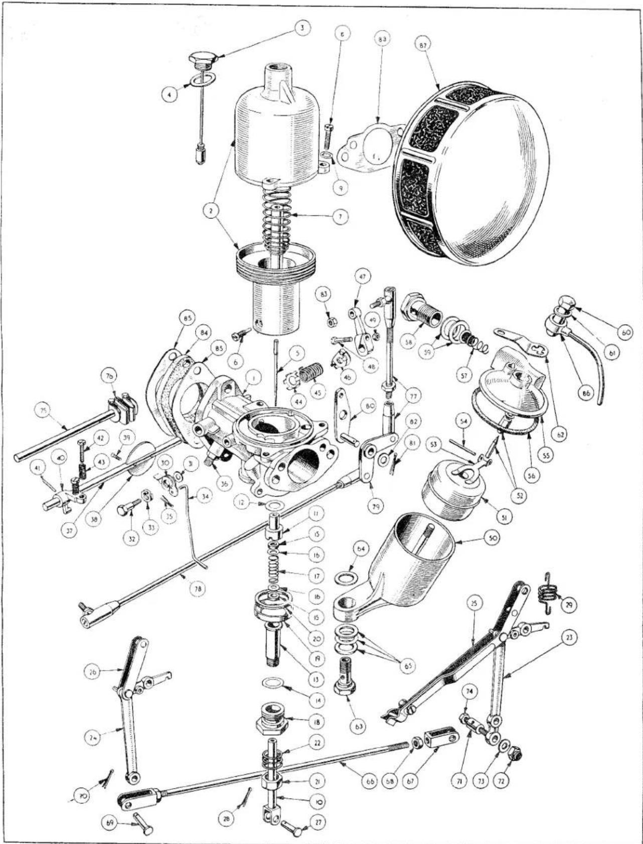 Technical diagram of a mechanical assembly with numbered components for identification
