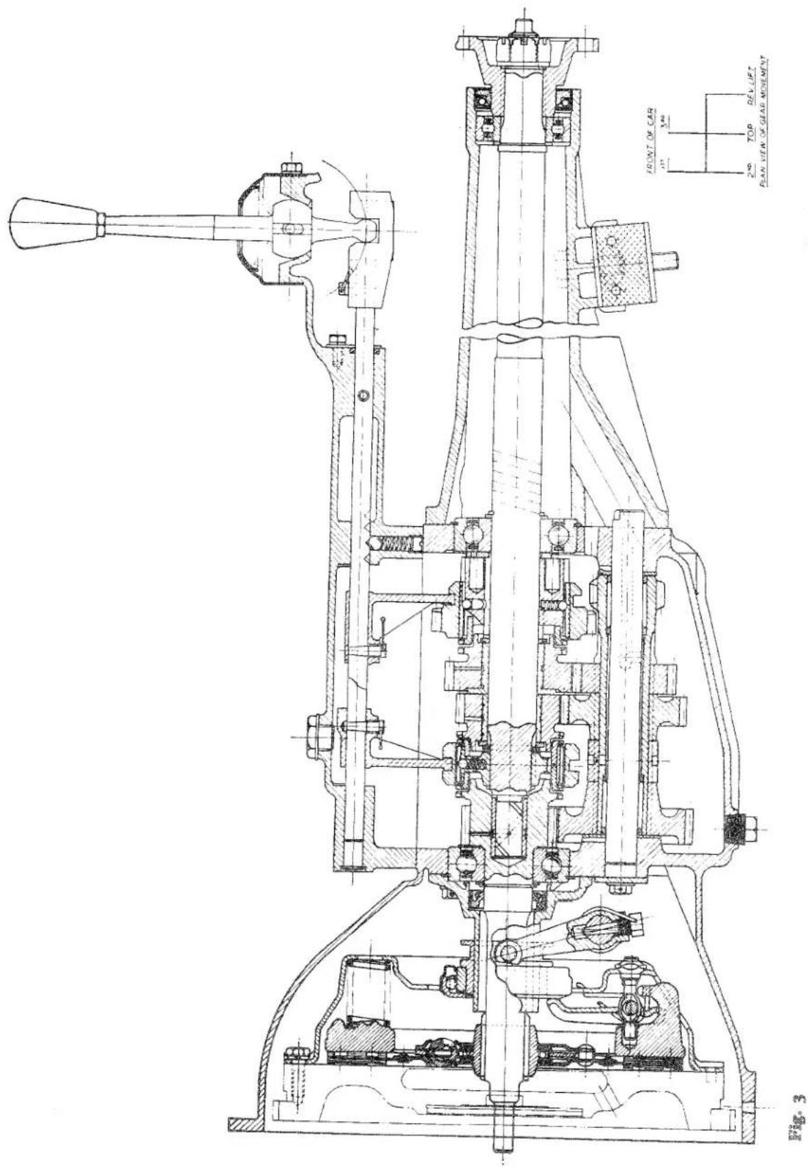 Fig. 3 FRONT OF CAR 127 3.80 2nd TOP REV LIFT PLAN VIEW OF GEAR MOVEMENT