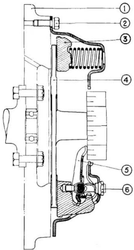 Technical diagram of a mechanical device with numbered components for identification