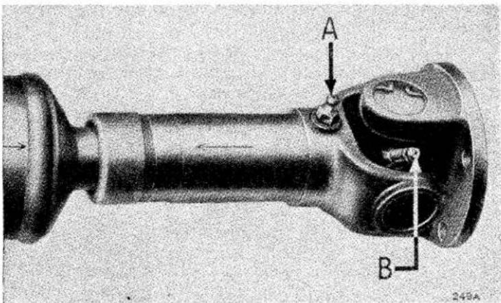 Technical diagram of a mechanical component with labeled parts A and B, showing directional arrows and features.