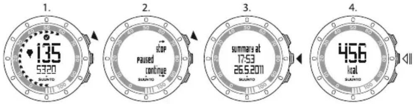 1. 135 5320 SALUNTO 2. stop Paused continue SALUNTO 3. summara at 17:53 26.5.2011 SALUNTO 4. 456 kcal SALUNTO