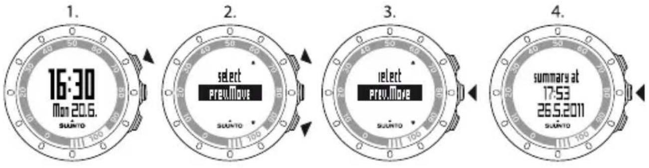 1. 16:30 Mon 20.6. select prev.Move SUNTO 2. 3. ielect prev.Move SUNTO 4. summary at 17:53 26.5.2011 SUNTO