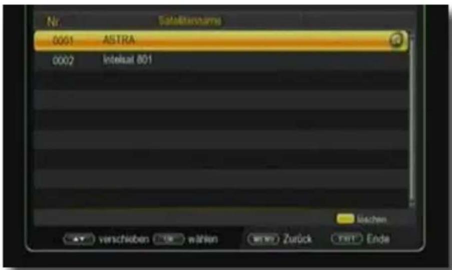 Telestar digiHD TS mobil - Satellit löschen - 1