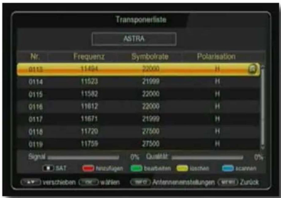 Telestar digiHD TS mobil - Transponderliste - 1