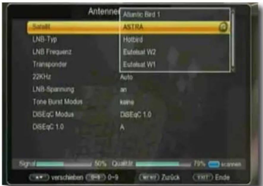 Telestar digiHD TS mobil - Satellitenliste - 1