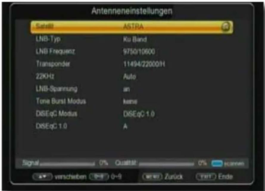 Telestar digiHD TS mobil - Antenneneinstellungen - 1