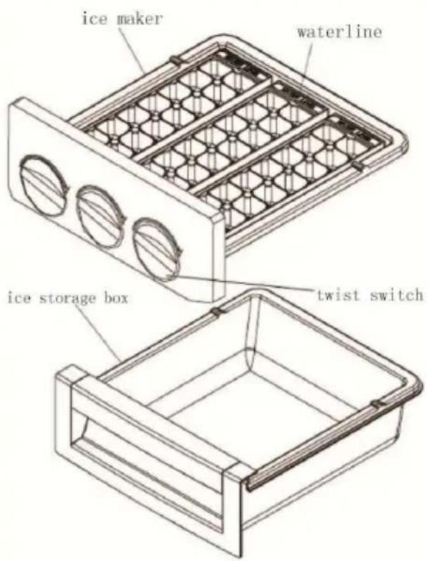 ice maker waterline ice storage box twist switch