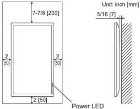 7-7/8 [200] 2 [50] 2 [50] 2 [50] Unit: inch [mm] 5/16 [7] Power LED