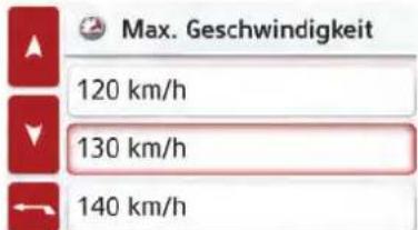 Max. Geschwindigkeit 120 km/h 130 km/h 140 km/h
