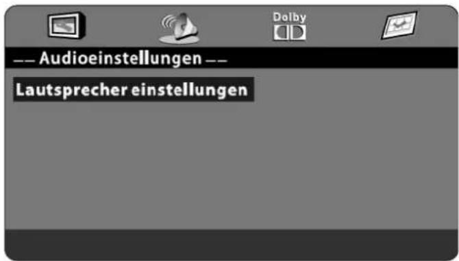 -- Audioeinstellungen -- Lautsprecher einstellungen