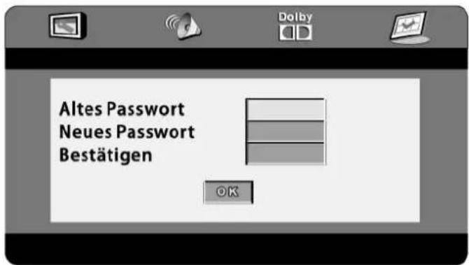 Altes Password Neues Password Bestätigen OK