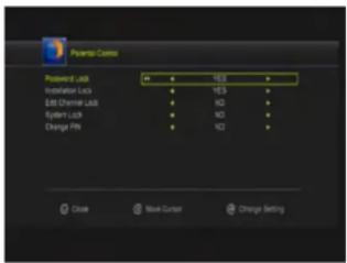 Potential Control Preferred Lock Indeviation Lock Edit Channel Lock System Lock Change Pin YES YES NO NO NO Close New Center Change Setting