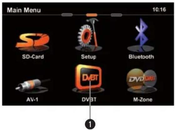 Main Menu 10:16 SD-Card Setup Bluetooth AV-1 DVBT M-Zone