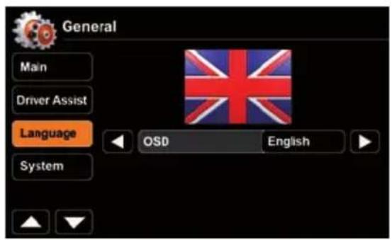 General Main Driver Assist Language OSD English System