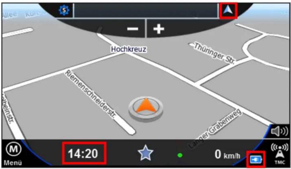 BLAUPUNKT TravelPilot 52 - Uhrzeit / Batterieanzeige / Kompass - 1