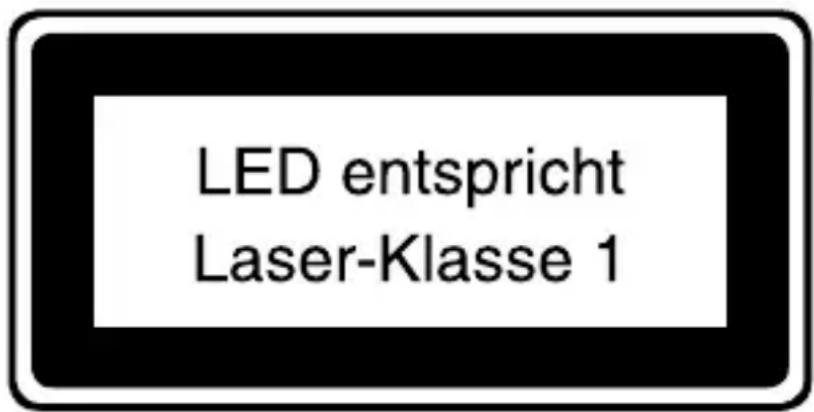 LED entspricht Laser-Klasse 1