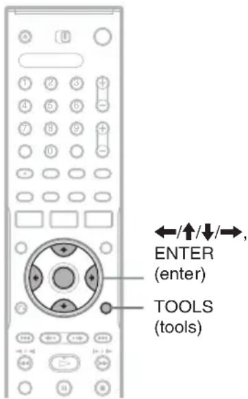 ENTER (enter) TOOLS (tools)