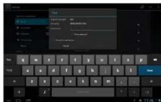 Screenshot of a software interface showing a keyboard with text labels and a dropdown menu open for 'Top'.
