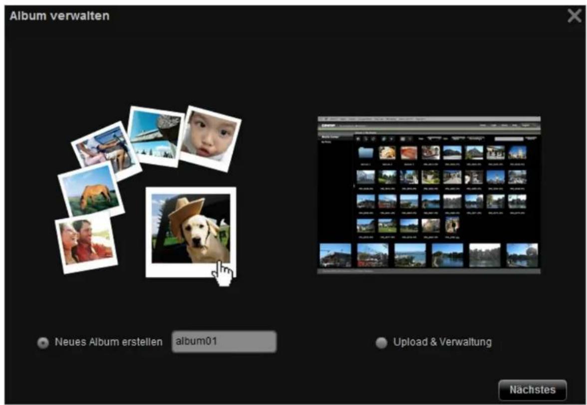 Album verwalten Neues Album erstellen album01 Upload & Verwaltung Nächstes