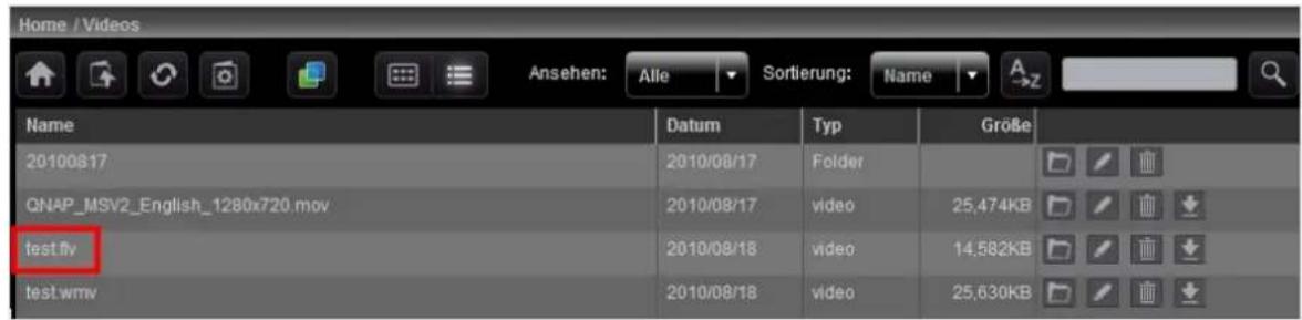 Home / Videos Ansehen: Alle Sortierung: Name Name Datum Typ Größe 20100817 2010/08/17 Folder GNAP_MSBV2_English_1280x720.mov 2010/08/17 video 25,474KB test.flv 2010/08/18 video 14,582KB test.wmv 2010/08/18 video 25,630KB