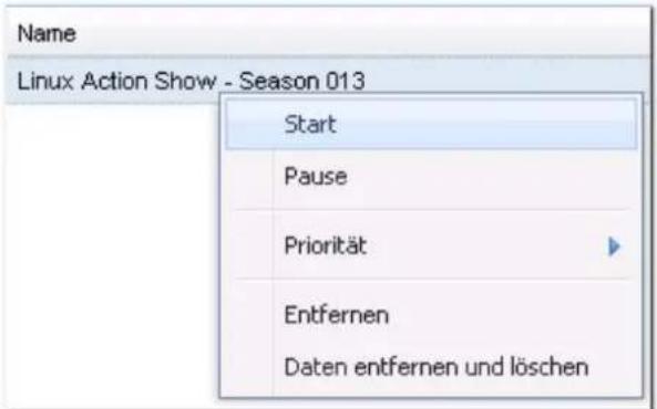 Name Linux Action Show - Season 013 Start Pause Priorität Entfernen Daten entfernen und löschen