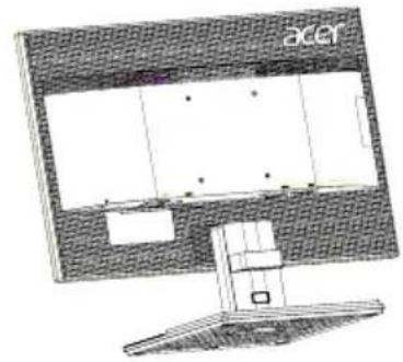 ACER V246HLBID - Anmontieren/Entfernen des Sockels - 3