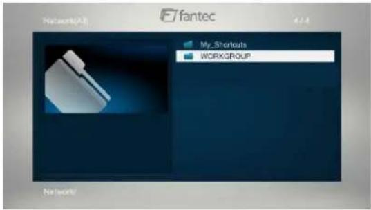 fantec Netzwerk Login Netz-Benutzner ID Netzkennwort ****** In Eigene/Verknüpfungen späse OK Abbe