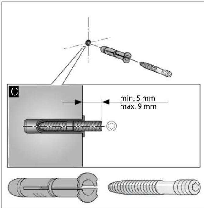 min. 5 mm max. 9 mm