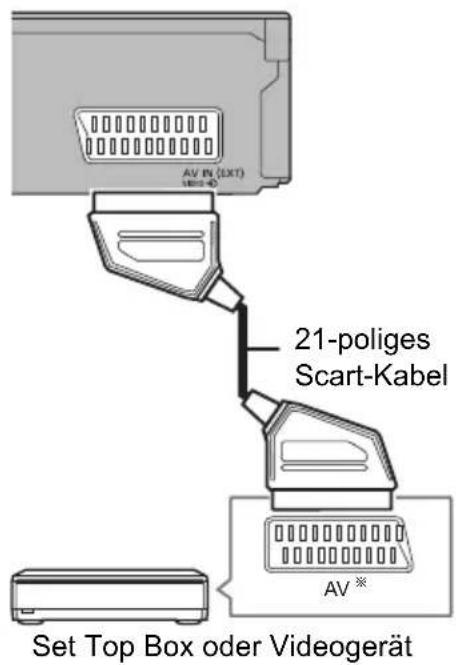 AV IN (LXT) 21-poliges Scart-Kabel AV * Set Top Box oder Videogerät