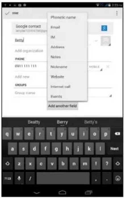 ACER Iconia A1-713HD - Bearbeiten eines Kontakts - 1