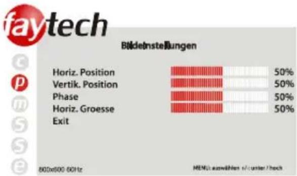 Faytech FT121TMB - Bildeinstellungen - 1