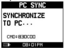 PC SYNC SYNCHRONIZE TO PC... CMD: 830C00 08:01PM