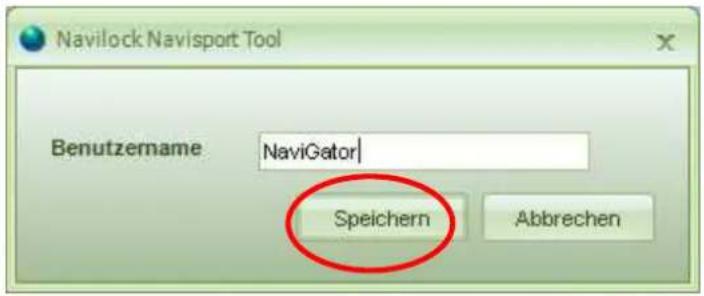 Navilock Navisport Tool Benutzername NaviGator Speichern Abbrechen