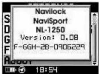 Navilock NaviSport NL-1250 Version: 0.08 F-GGH-2B-0906229 18:54
