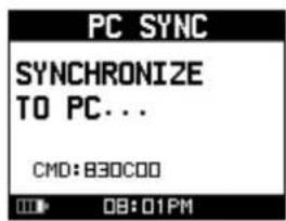 PC SYNC SYNCHRONIZE TO PC... CMD: 830C00 08:01PM