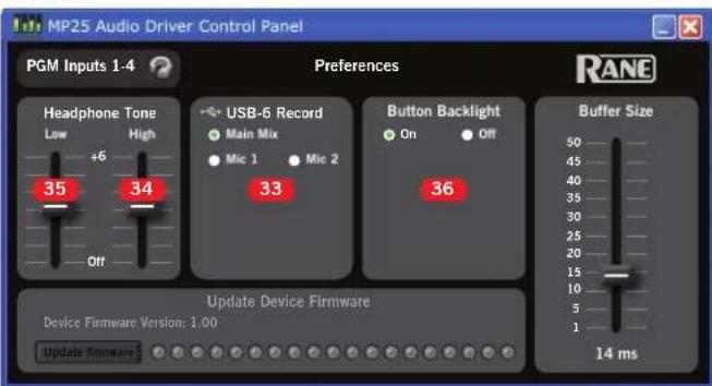 Rane MP-25 - MIDI In Controls - 3